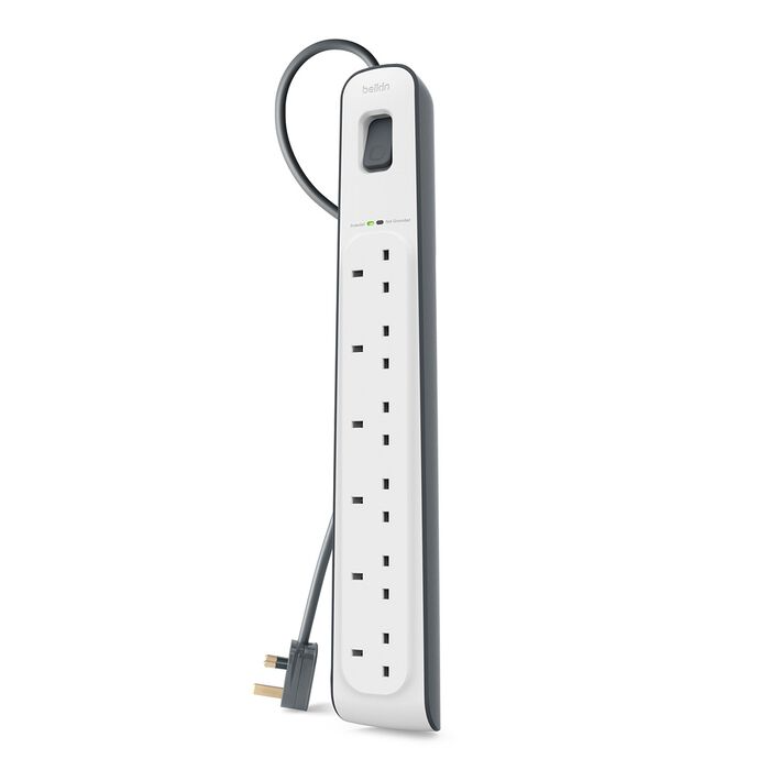 Belkin 6-outlet Surge Protection Strip - White Belkin 6-outlet Surge Protection Strip - White